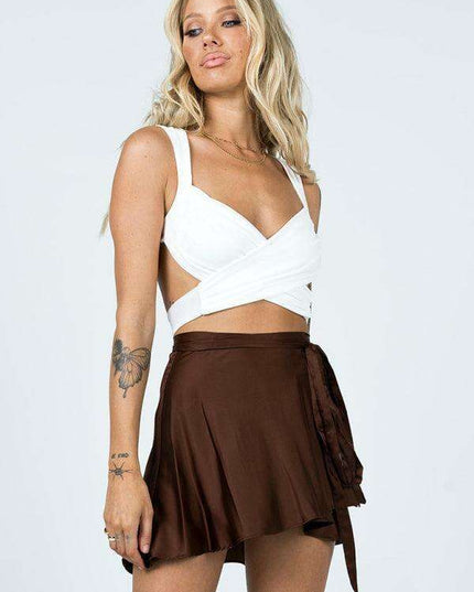 Chic Satin Wrap Mini Skirt for Fashion-Forward Women