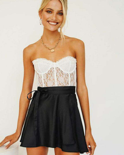 Chic Satin Wrap Mini Skirt for Fashion-Forward Women