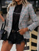 Checkmate Chic | Sophisticated Plaid Double-Breasted Jacket for Women
