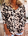Leopard Print V-neck Oversized Sweater - Chic Women's Top for Casual Comfort