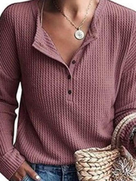 Elegant Solid Color Round Neck Long Sleeve Women's T-Shirt with Open Tube