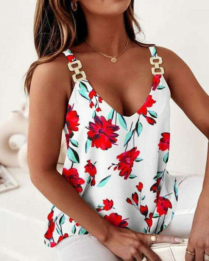 Chic Chain Link Print Sleeveless Tank Top for Women by Jakoto