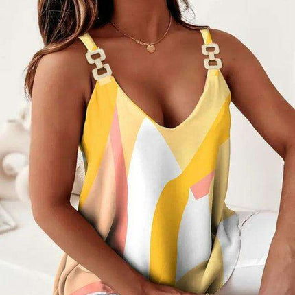 Chic Chain Link Print Sleeveless Tank Top for Women by Jakoto