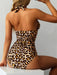 Golden Elegance | Women's Plunge Halter One-piece Swimsuit