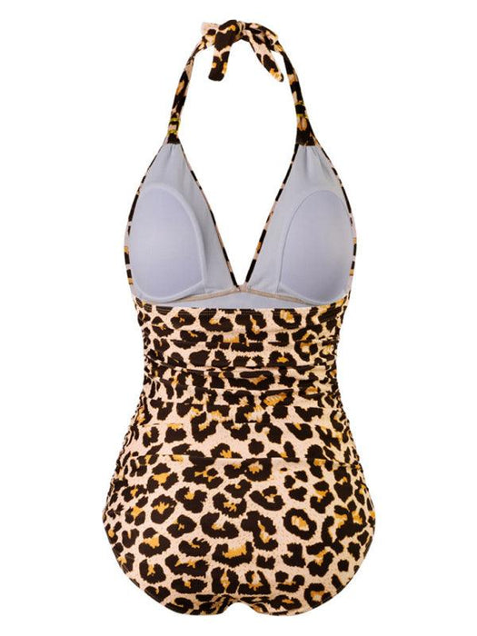 Sophia | Women's Gold Accent Plunging One-piece Swimsuit