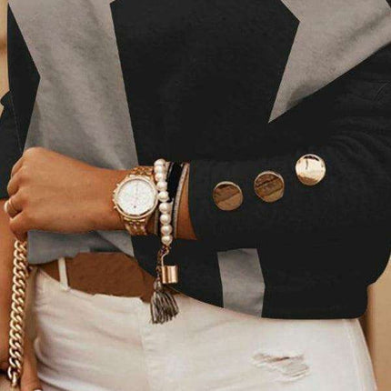 Stylish Geometric Chain Neck Blouse