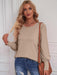 European Style Button-Up Puff Sleeve Long Sleeve Top