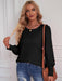 European Style Puff Sleeve Button-Up Top for Casual Comfort