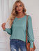 European Style Puff Sleeve Button-Up Top for Casual Comfort