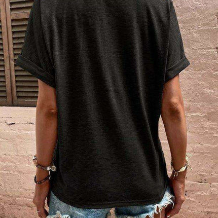 Jakoto Women's Stylish Short-Sleeve Button-Up Top - Effortlessly Chic and Comfortable