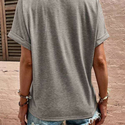 Jakoto Women's Stylish Short-Sleeve Button-Up Top - Effortlessly Chic and Comfortable