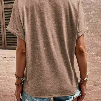 Jakoto Women's Stylish Short-Sleeve Button-Up Top - Effortlessly Chic and Comfortable