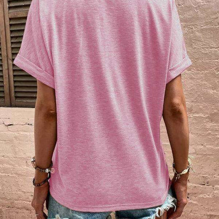 Jakoto Women's Stylish Short-Sleeve Button-Up Top - Effortlessly Chic and Comfortable