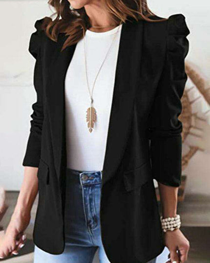 Chic Puff Sleeve Slim Suit for Effortless Day-to-Night Style