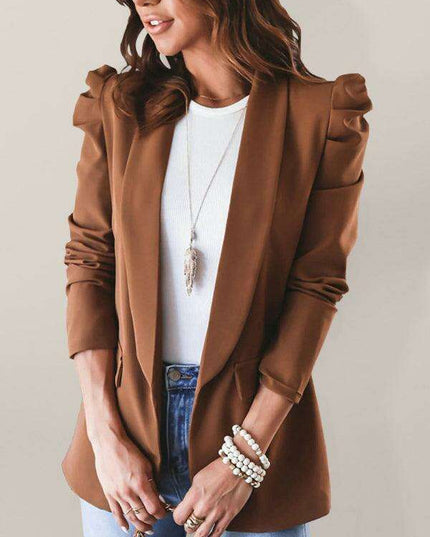 Chic Puff Sleeve Slim Suit for Effortless Day-to-Night Style