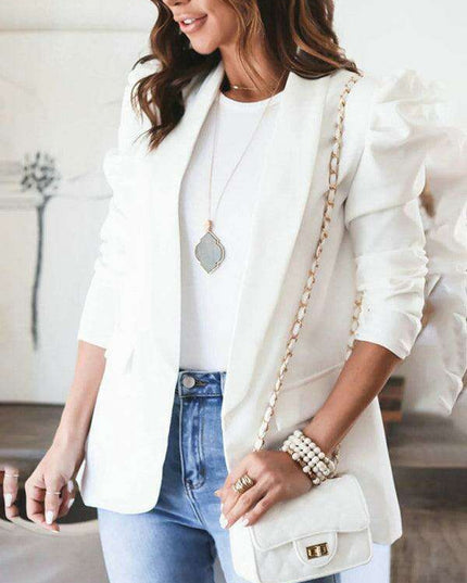 Chic Puff Sleeve Slim Suit for Effortless Day-to-Night Style