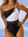 Sultry One-Shoulder Colorblock Swimsuit for Women