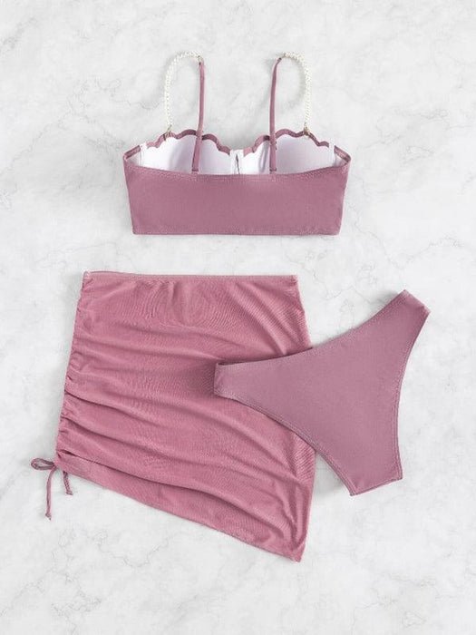 Elegant Shell Shape Bikini Set for Women - Stylish 3-Piece Swimsuit