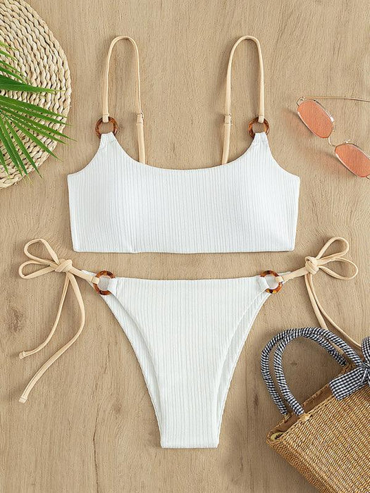 Jakoto | Women's Solid Color Hoop Bikini Set