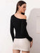 Sexy Off-Shoulder Knit Top with Hollow Out Detail