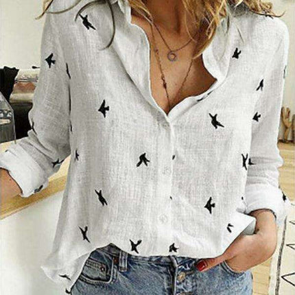 Stylish Women's Linen Long Sleeve Blouse - Effortlessly Chic Top