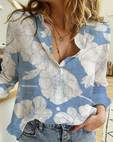 Stylish Women's Linen Long Sleeve Blouse - Effortlessly Chic Top