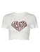 Heartbeat Hearts Graphic Crop Top for Women