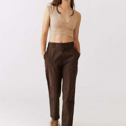 Chic Lace-Up V-Neck Crop Top with Colorful Sleeve Accents