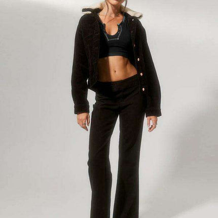 Chic Lace-Up V-Neck Crop Top with Colorful Sleeve Accents