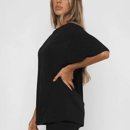 Chic Solid Color Women's Two-Piece Set with Shorts for Casual Elegance