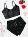 Luxurious Velvet V-neck Intimate Apparel Set