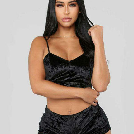 Jakoto Luxe Velvet V-neck Lingerie Ensemble