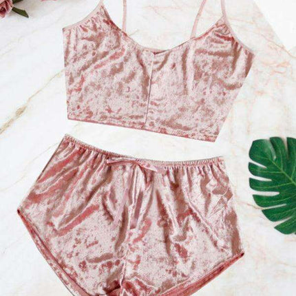Jakoto Luxe Velvet V-neck Lingerie Ensemble