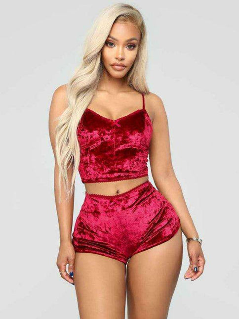 Jakoto Luxe Velvet V-neck Lingerie Ensemble