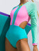 Wave Rider Chic | Women's Color Block Paddle-swimming Suit