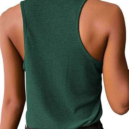 Jakoto Women's Stylish Snap Button Sleeveless Tank Top - Casual Solid Color Blouse