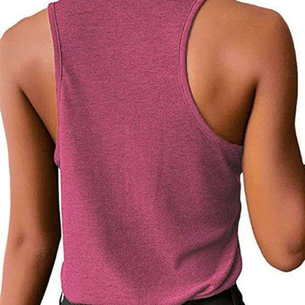Jakoto Women's Stylish Snap Button Sleeveless Tank Top - Casual Solid Color Blouse