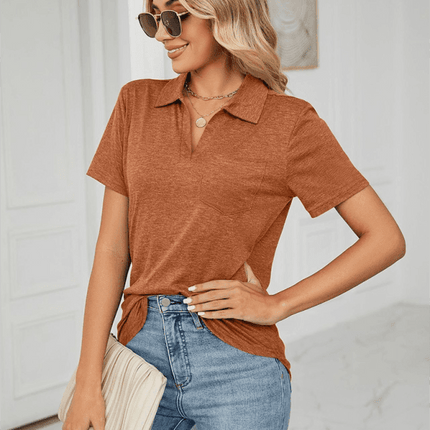 Chambray-Trimmed Short Sleeve Polo for Men