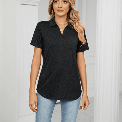 Chambray-Trimmed Short Sleeve Polo for Men