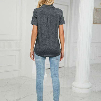 Chambray-Trimmed Short Sleeve Polo for Men