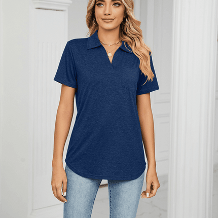 Chambray-Trimmed Short Sleeve Polo for Men