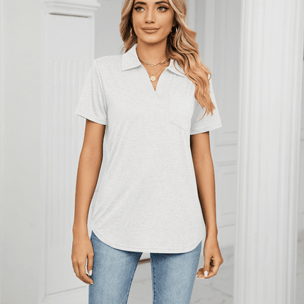 Chambray-Trimmed Short Sleeve Polo for Men