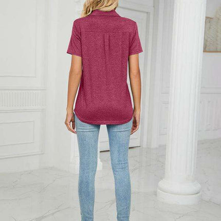 Chambray-Trimmed Short Sleeve Polo for Men