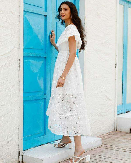 Bohemian Dream Lace Off-Shoulder Dress with Playful Details