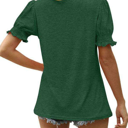 Elegant Knit Peplum Top with Statement Puff Sleeves