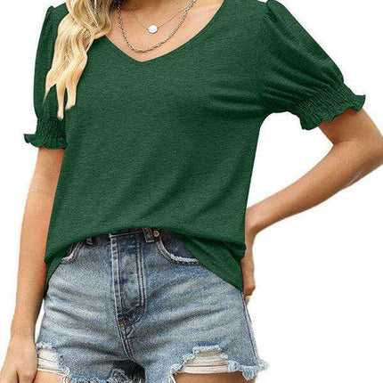 Elegant Knit Peplum Top with Statement Puff Sleeves