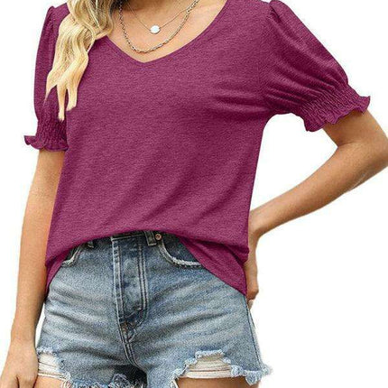 Elegant Knit Peplum Top with Statement Puff Sleeves