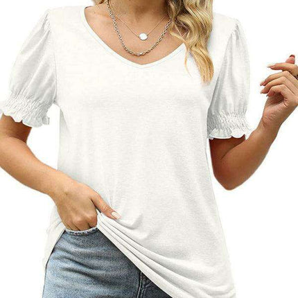 Elegant Knit Peplum Top with Statement Puff Sleeves