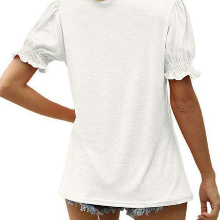 Elegant Knit Peplum Top with Statement Puff Sleeves