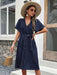 Women's Solid Color Surplice Faux Wrap Button-down Midi Dress-Clothing, Shoes & Accessories›Women›Clothing›Dresses›Casual-kakaclo-Black-S-Très Elite